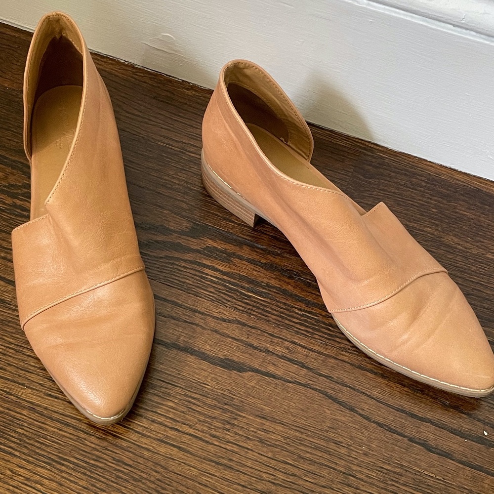 Tan Slip-On Flats